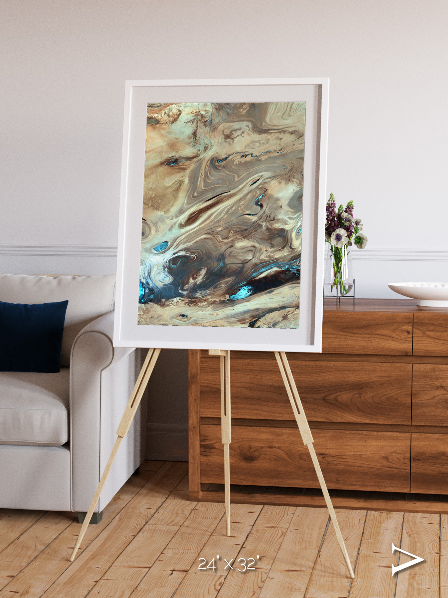 Saline Patterns, Dasht-e Kevir Framed & Mounted Print
