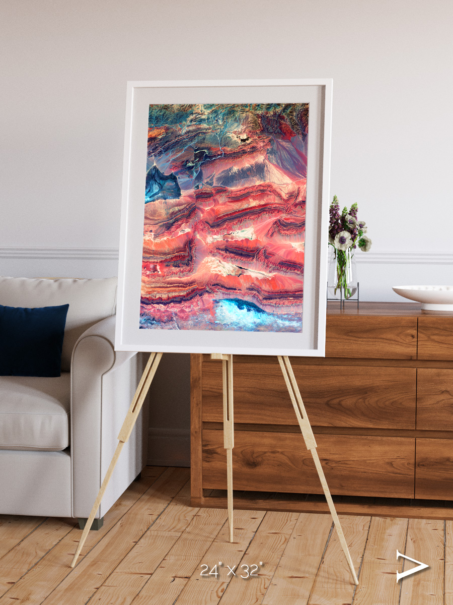 Fractured Earth, Western China Framed & Mounted Print
