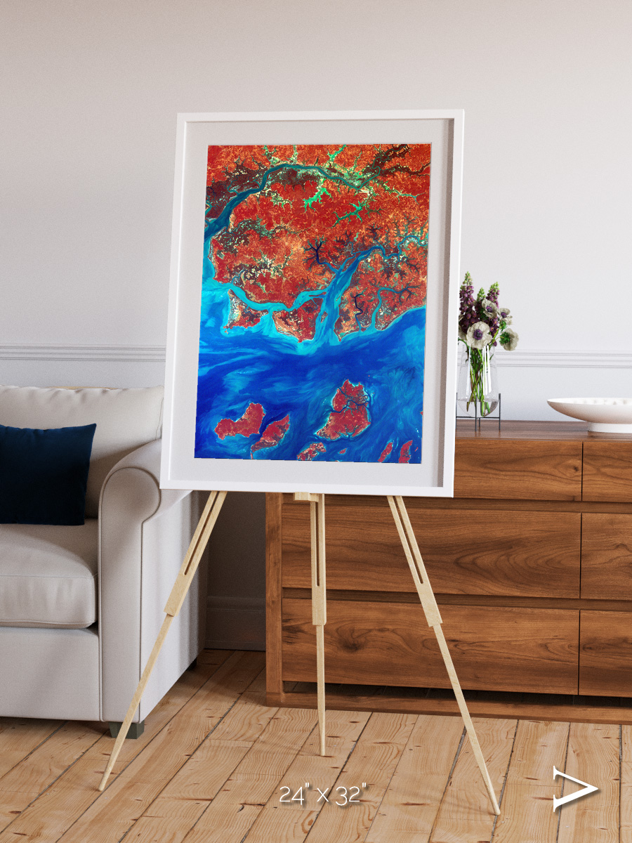 River and Plain, Guinea-Bissau Framed & Mounted Print