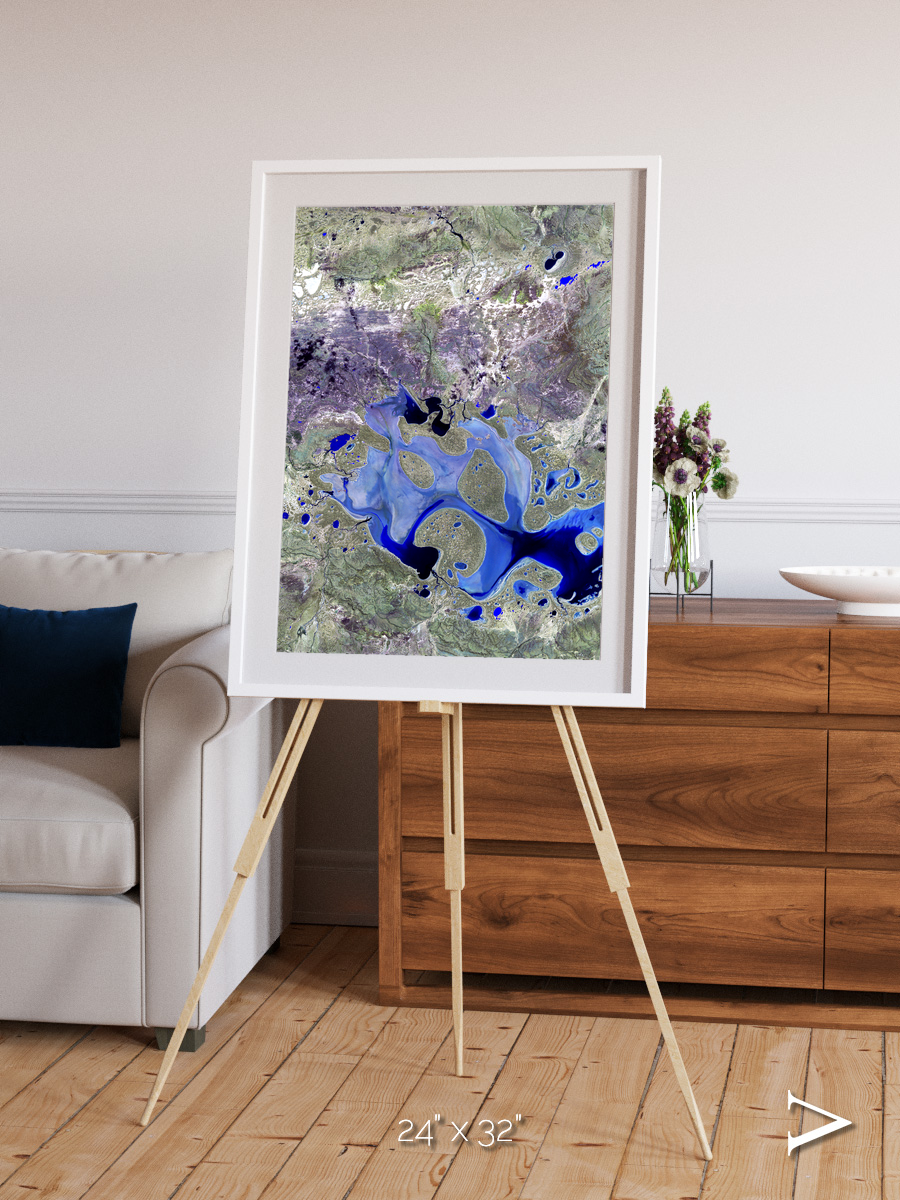 Lake Lines, Lake Carnegie Framed & Mounted Print
