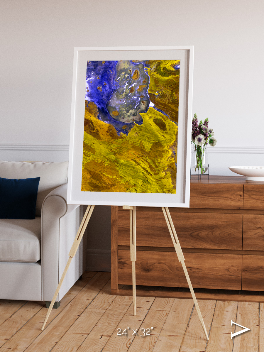 Saline Patterns, Lake Disappointment Framed & Mounted Print
