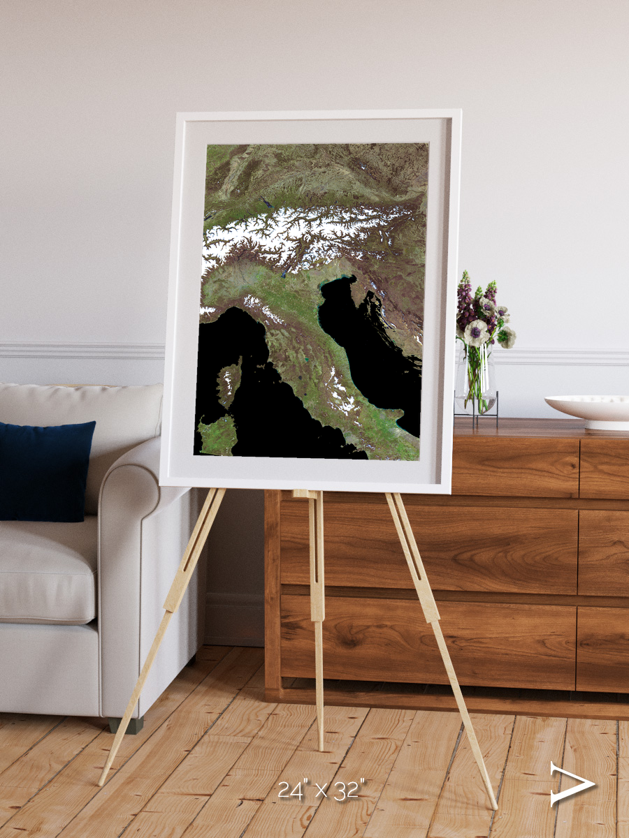 Tidal Patterns, Mediterranean Sea Framed & Mounted Print