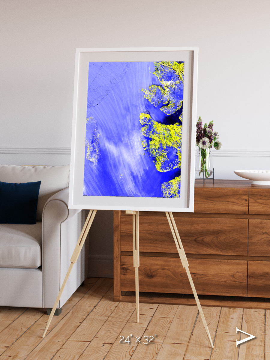 Islands in Snow, High Arctic Framed & Mounted Print