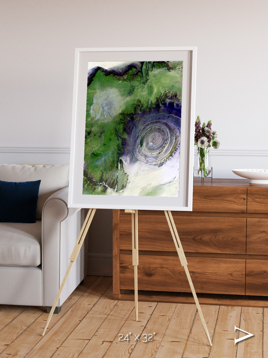 Dormant Giants, Richat Structure Framed & Mounted Print