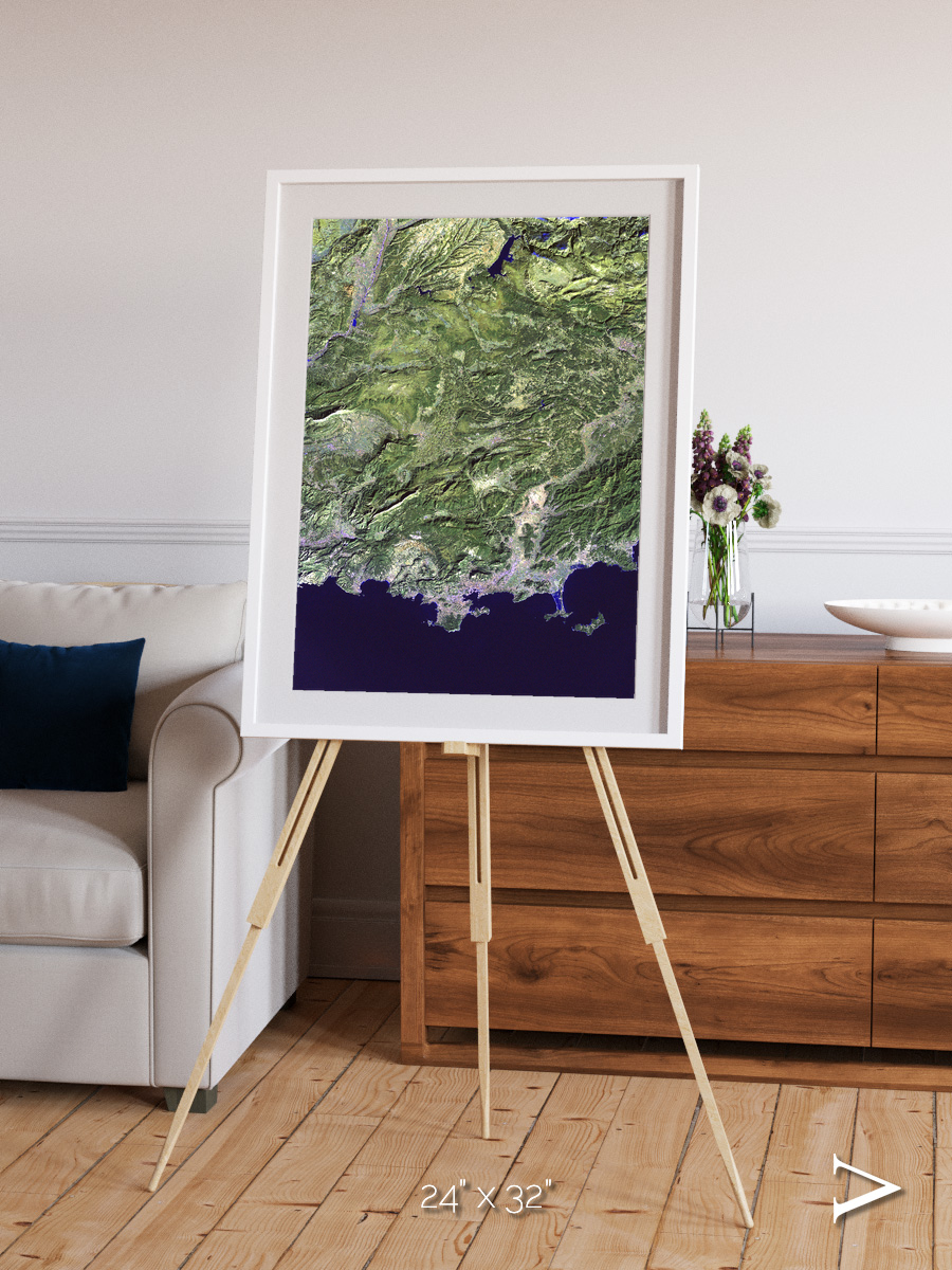 Bay and Shore, Southern Coast of France Framed & Mounted Print