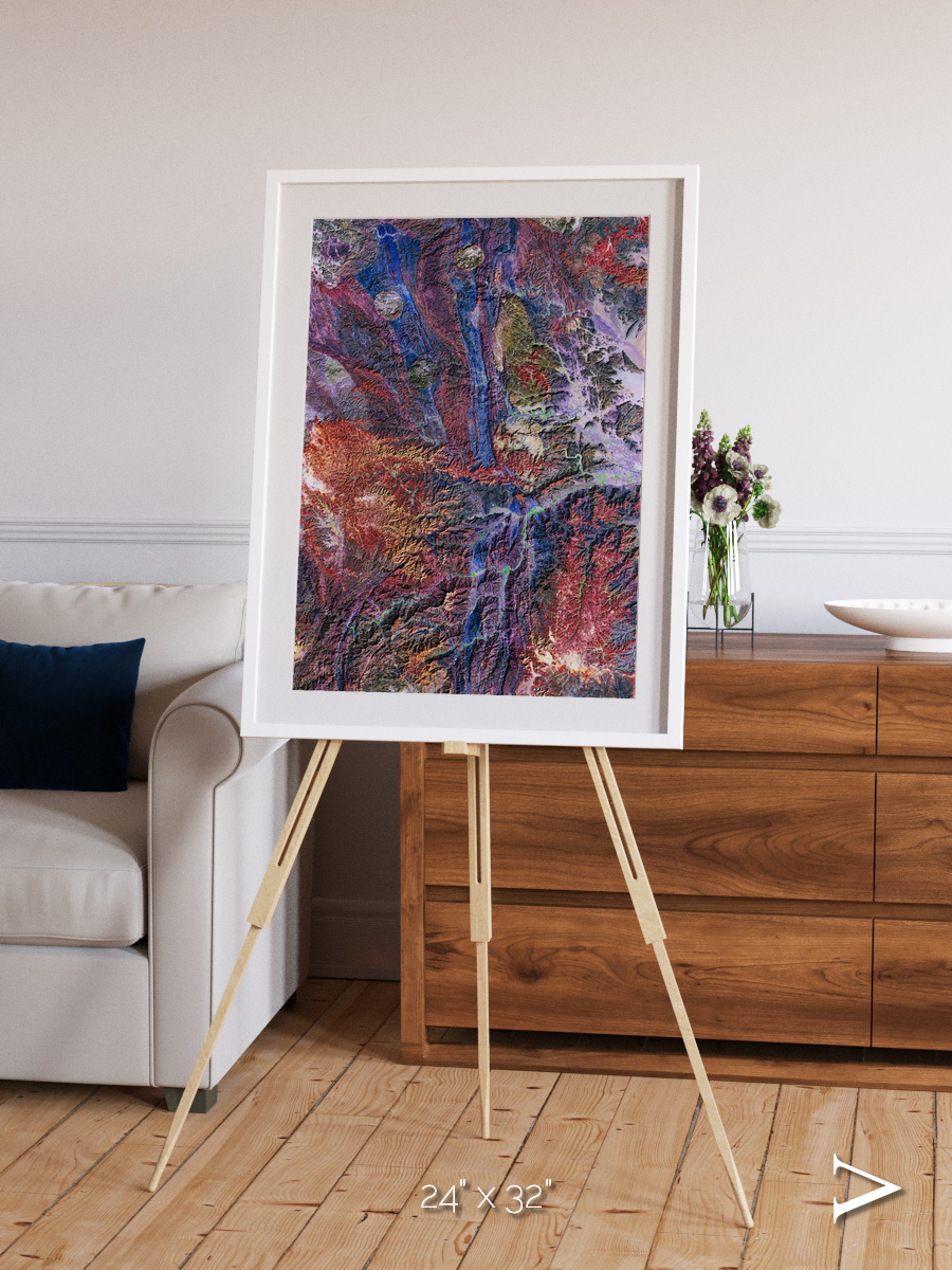 Geologic Tapestry, Asharah Fault Zone Framed & Mounted Print