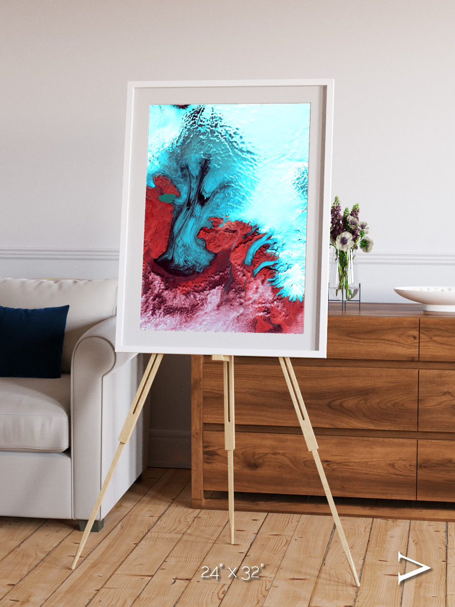 Polar Flow, Vatnajokull Glacier Ice Cap Framed & Mounted Print
