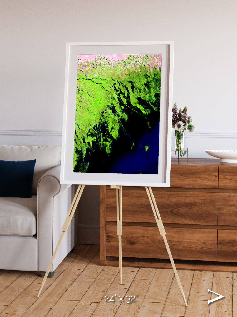 Delta Mosaic, Volga River Delta Framed & Mounted Print