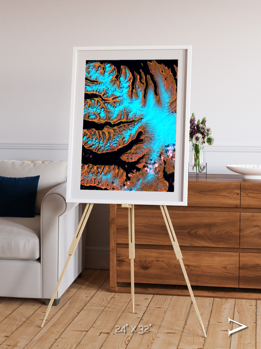 Frozen Currents, West Fjords Framed & Mounted Print