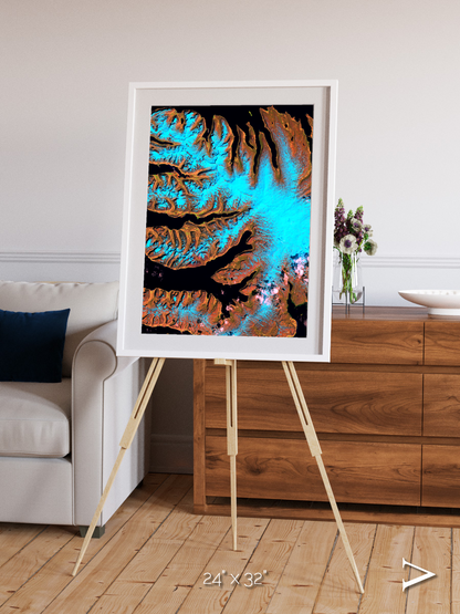 Frozen Currents, West Fjords Framed & Mounted Print