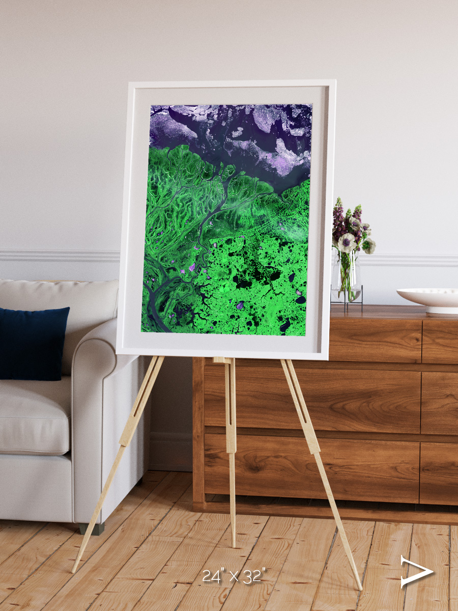 Polar Flow, Yukon Delta Framed & Mounted Print