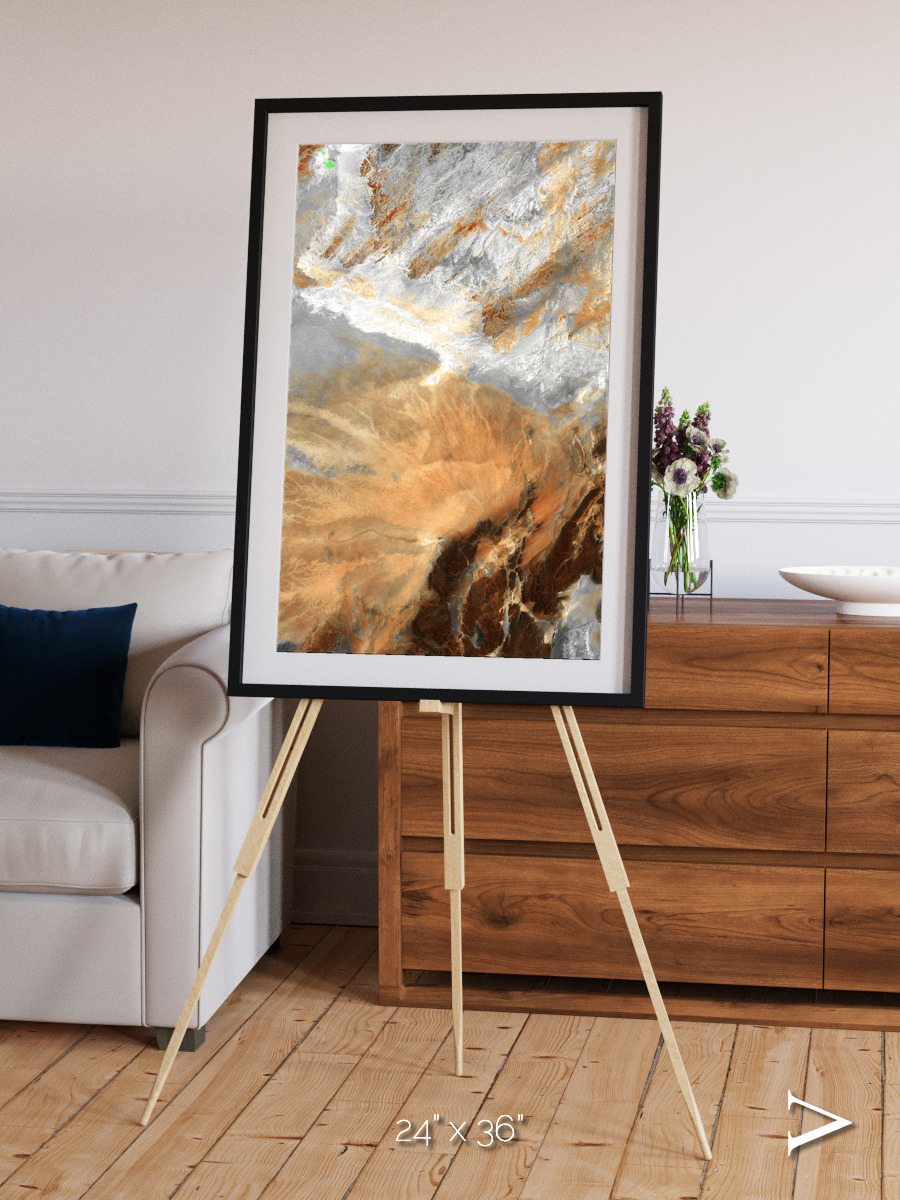 Etched Sands, Algerian Sahara Framed & Mounted Print