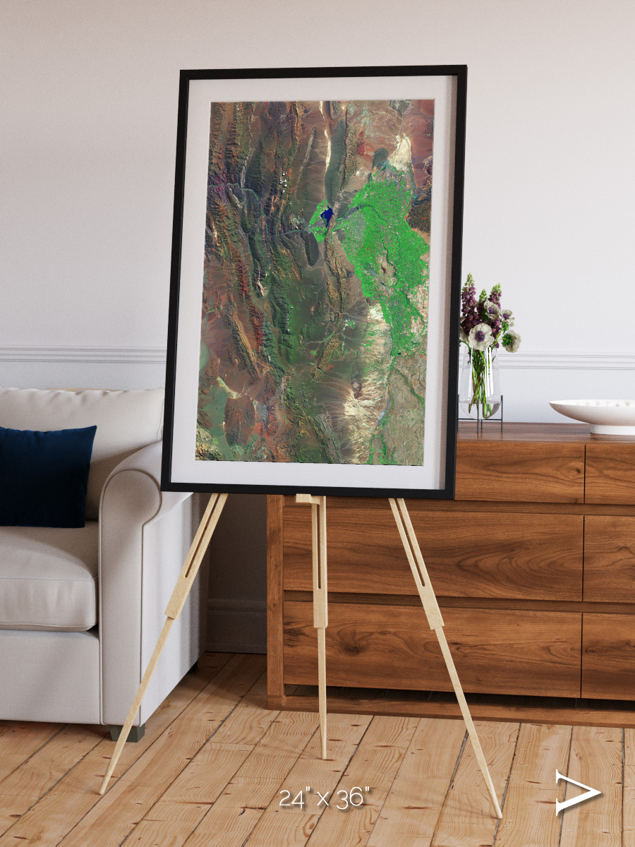Channel Lines, Barreal Blanco Framed & Mounted Print