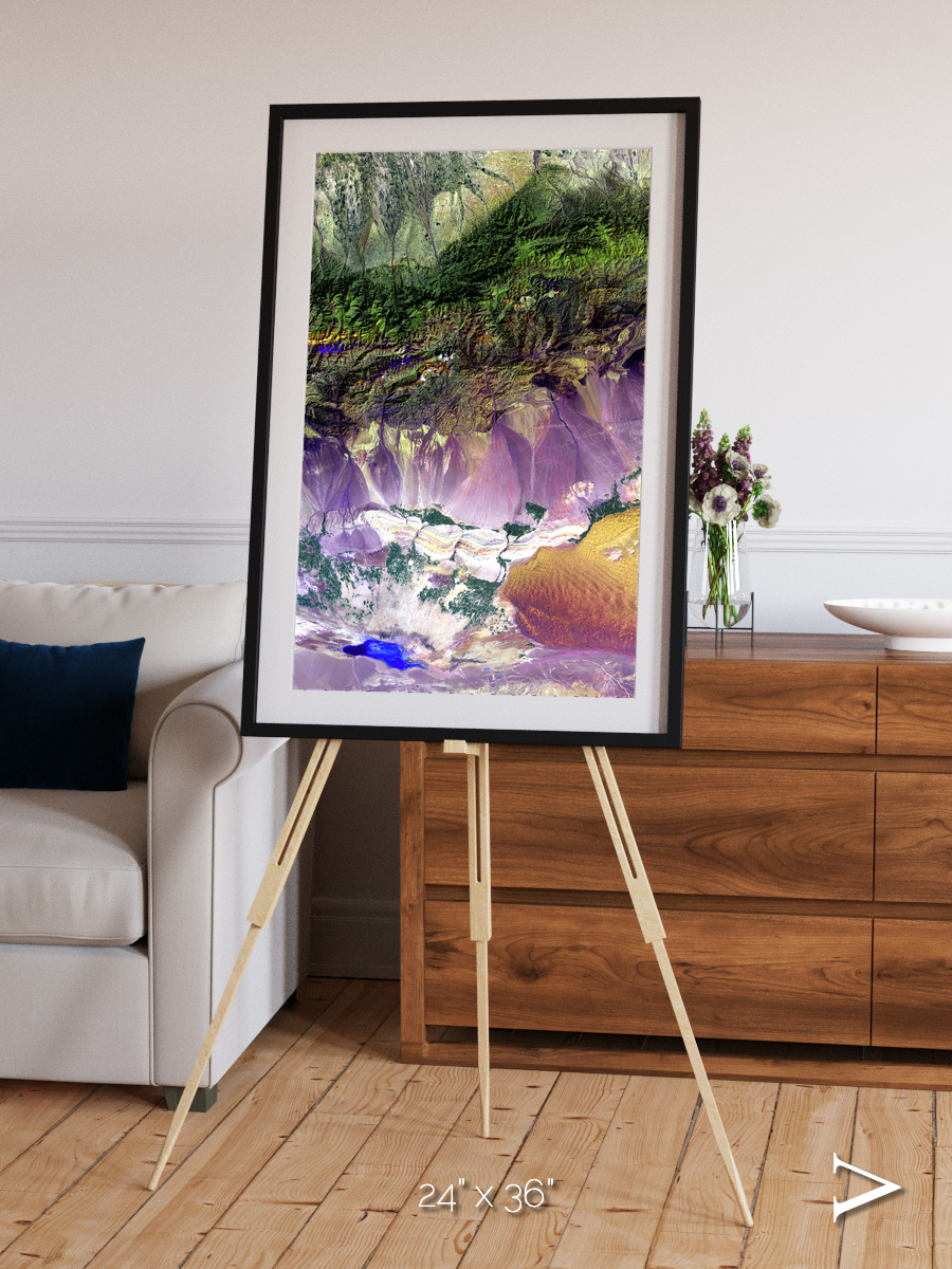 Saline Patterns, Bogda Mountains Framed & Mounted Print