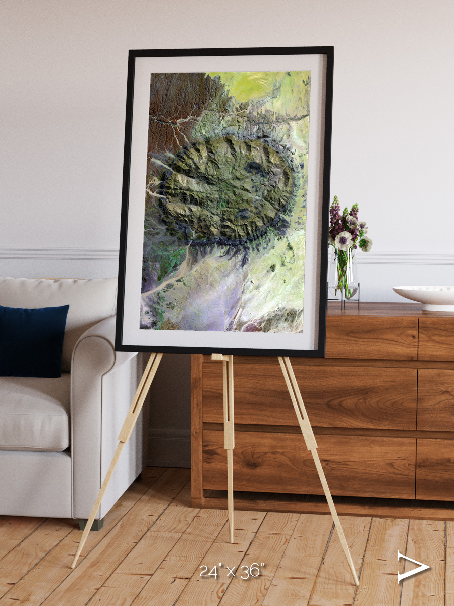 Windwritten Dunes, Brandberg Massif Framed & Mounted Print