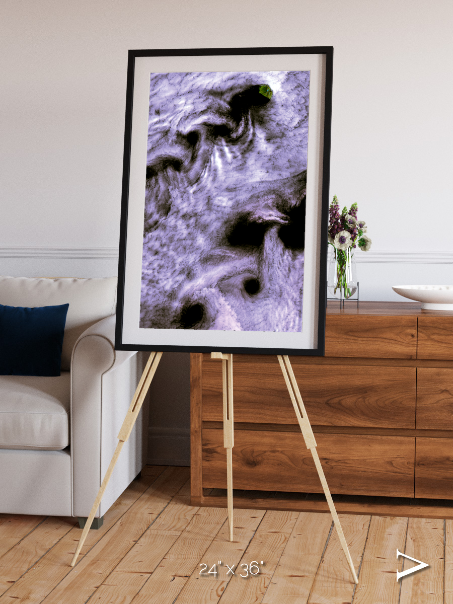 Vortices over Broutona, Kuril Islands Framed & Mounted Print