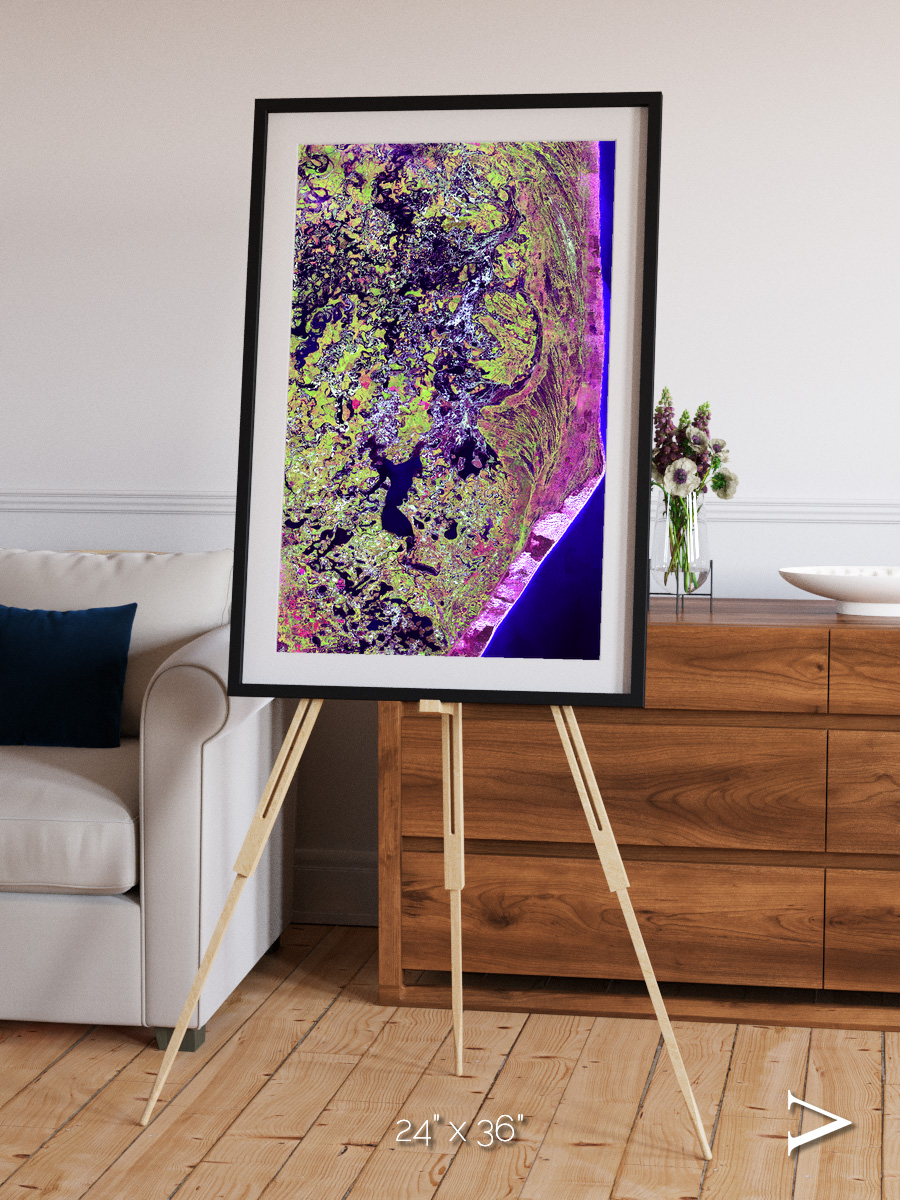 Wetland Mosaic, Cabo San Antonio Framed & Mounted Print