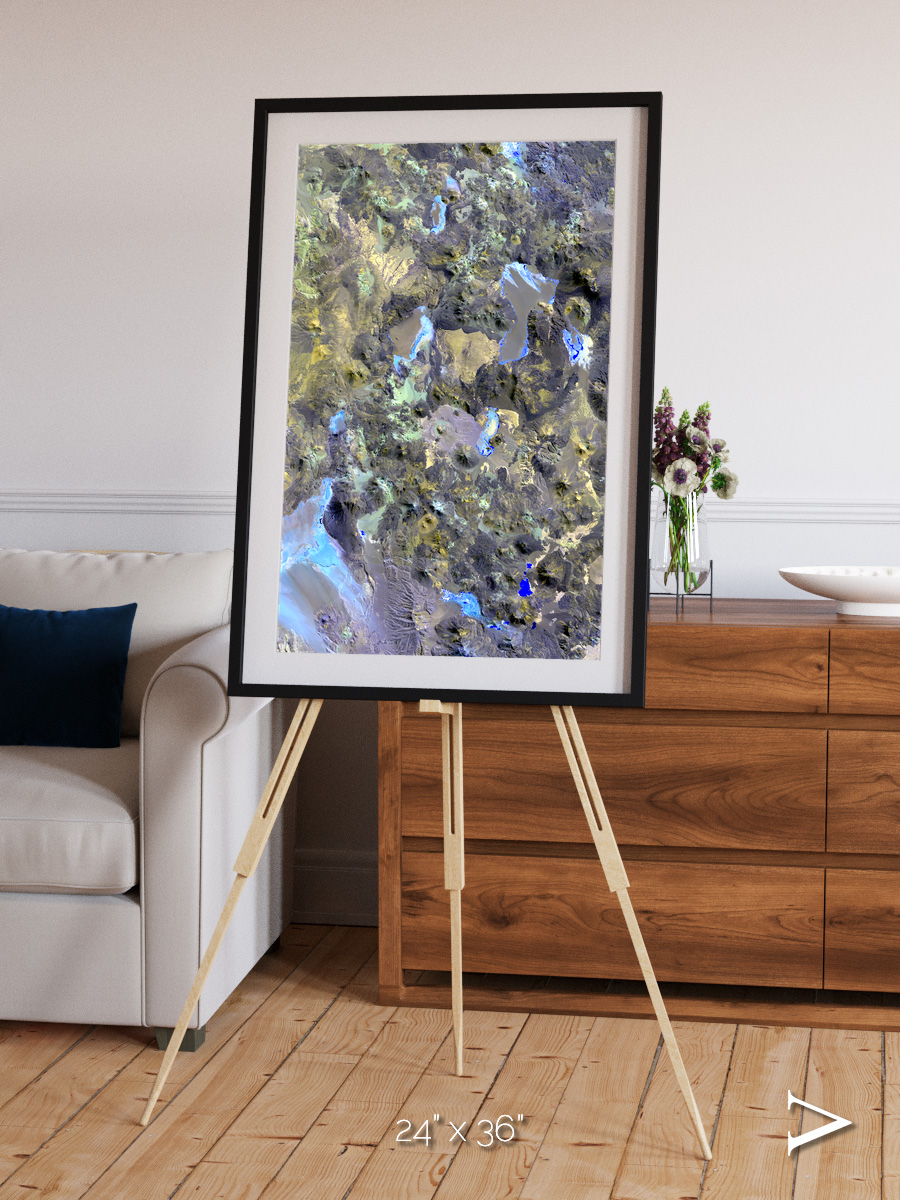Lava Lines, Chilean Volcanoes Framed & Mounted Print