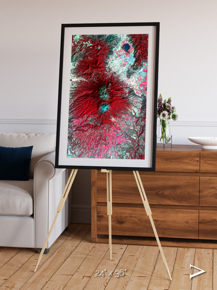 Lava Lines, Colima Volcano Framed & Mounted Print
