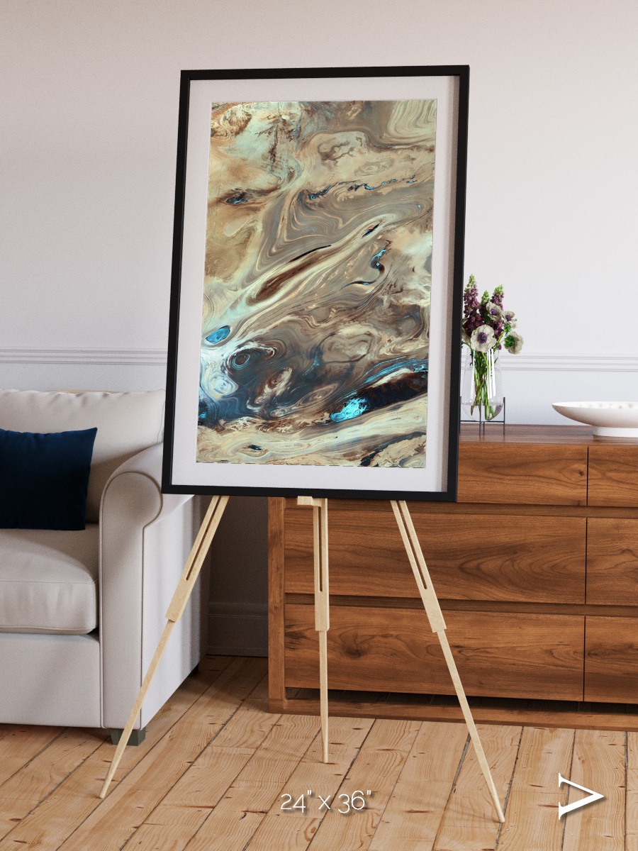 Saline Patterns, Dasht-e Kevir Framed & Mounted Print