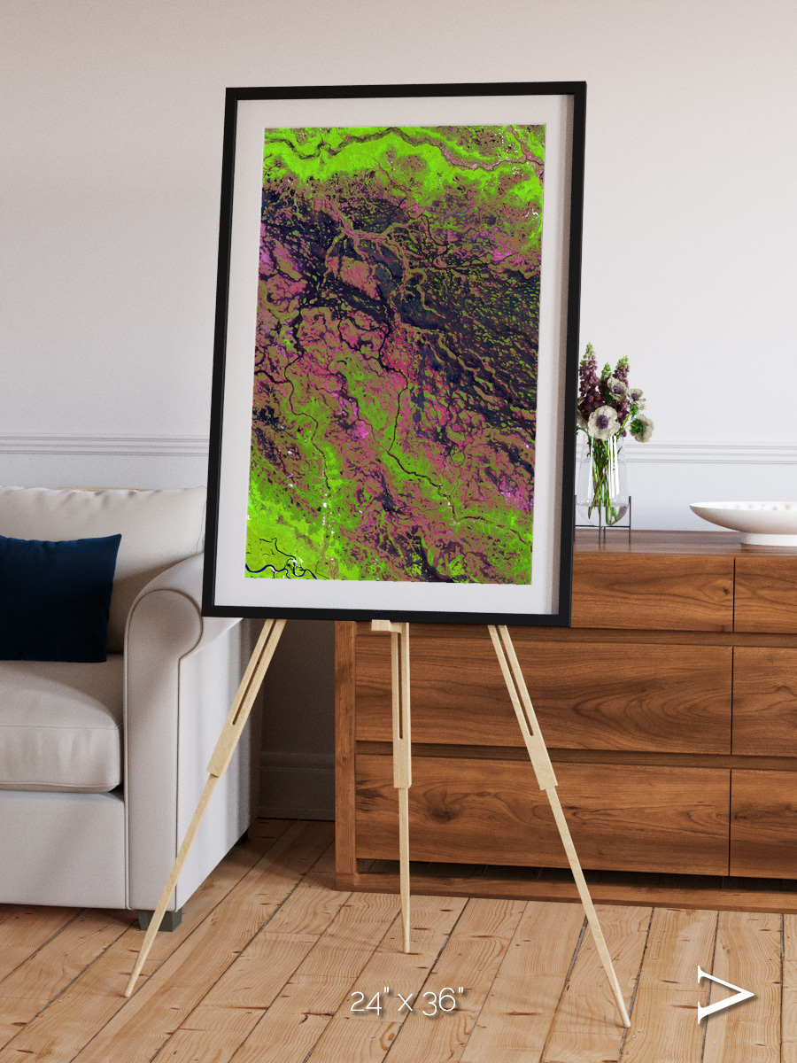 Channel Lines, Demini River Framed & Mounted Print