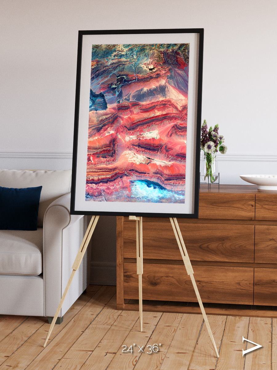 Fractured Earth, Western China Framed & Mounted Print