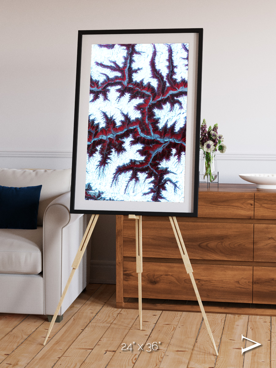 Ribbon River, Himalayas Framed & Mounted Print