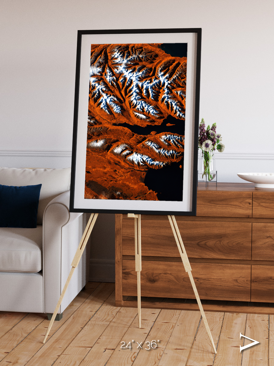 Striped Coast, Eyjafjörður Framed & Mounted Print