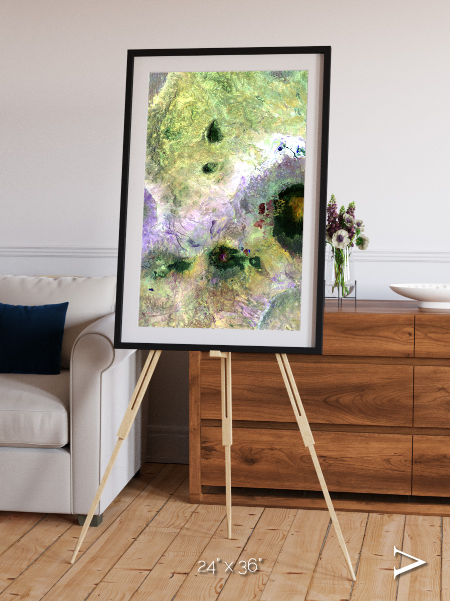 Folded Ridges, Kilimanjaro Framed & Mounted Print