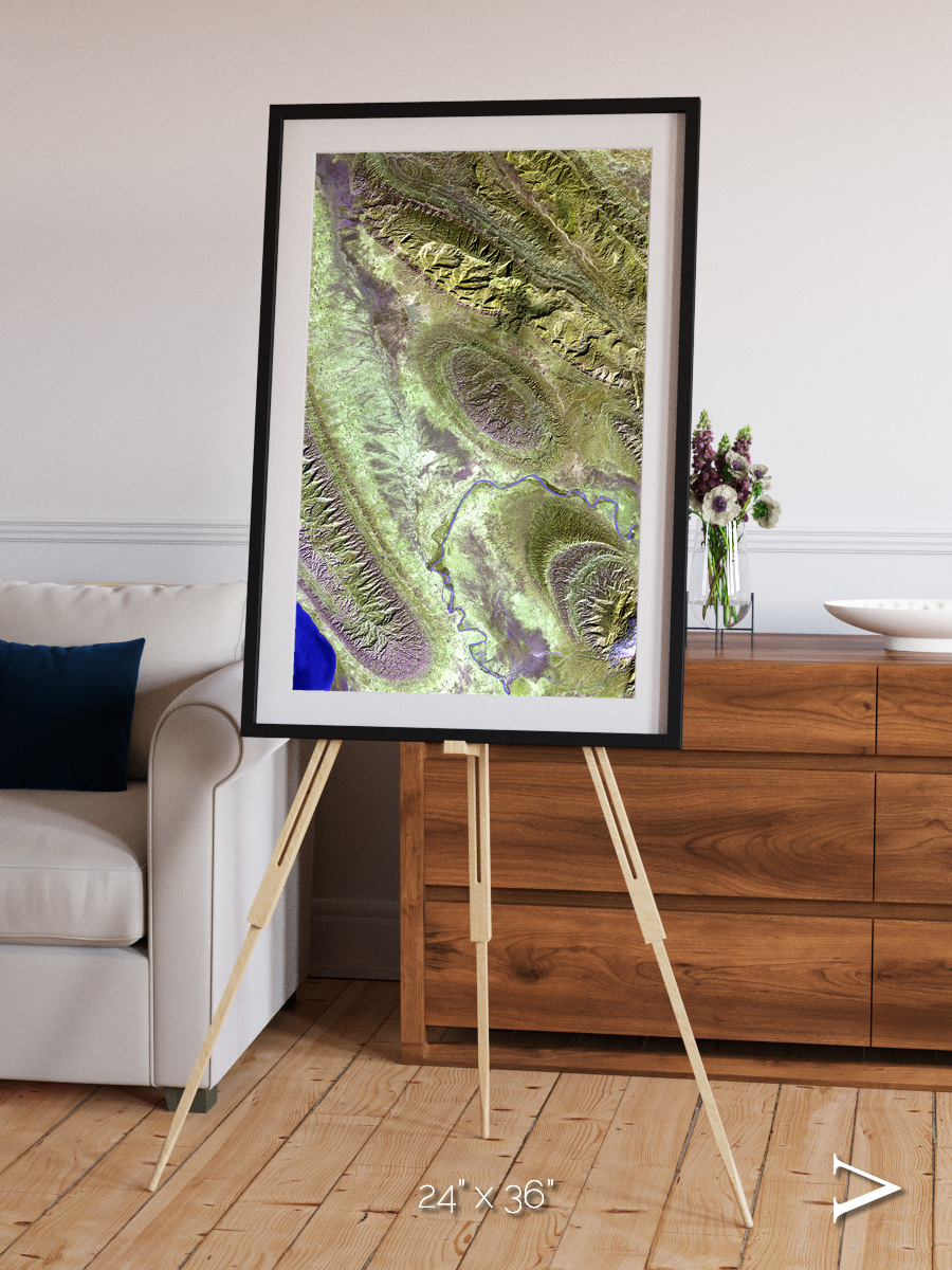 Channel Lines, Konari Iran Framed & Mounted Print
