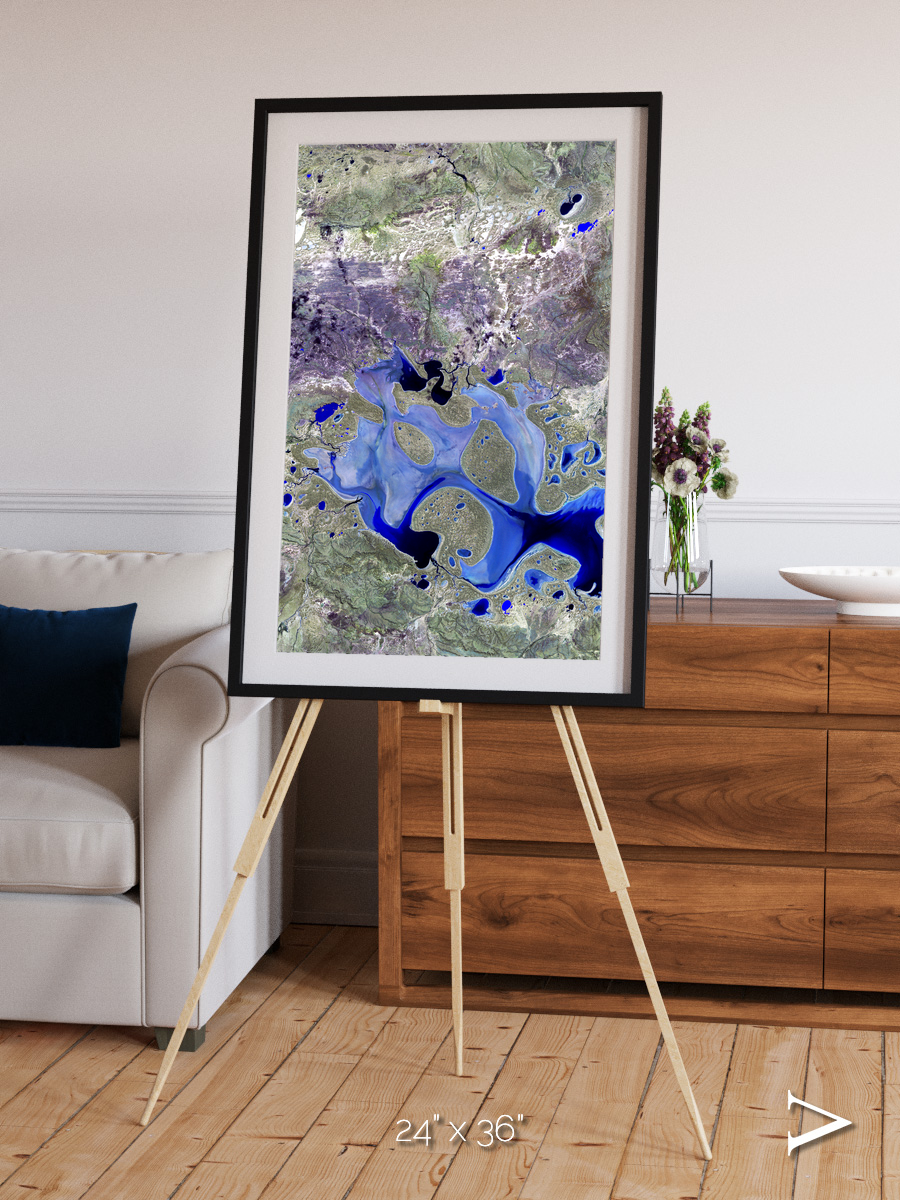 Lake Lines, Lake Carnegie Framed & Mounted Print