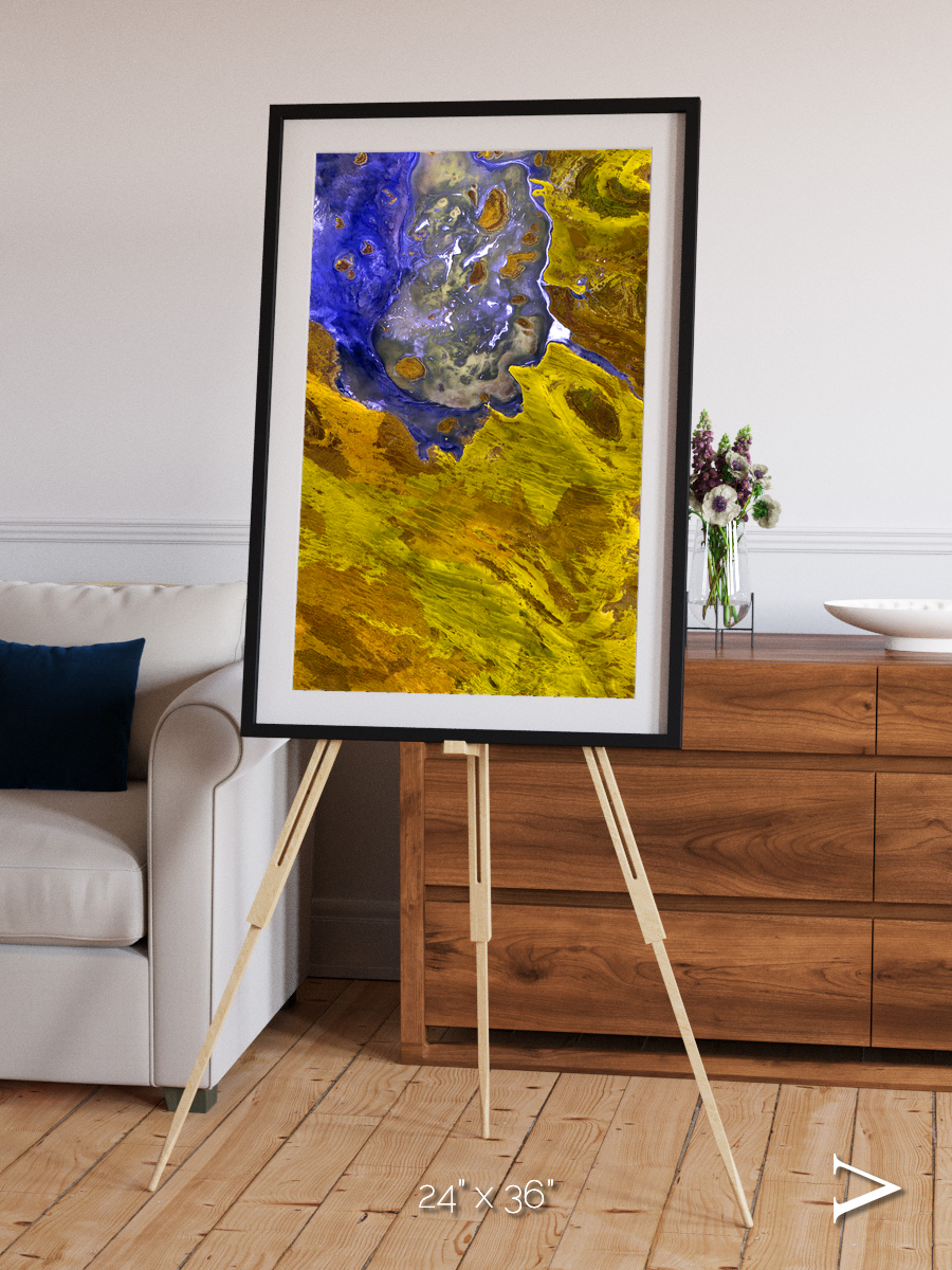 Saline Patterns, Lake Disappointment Framed & Mounted Print