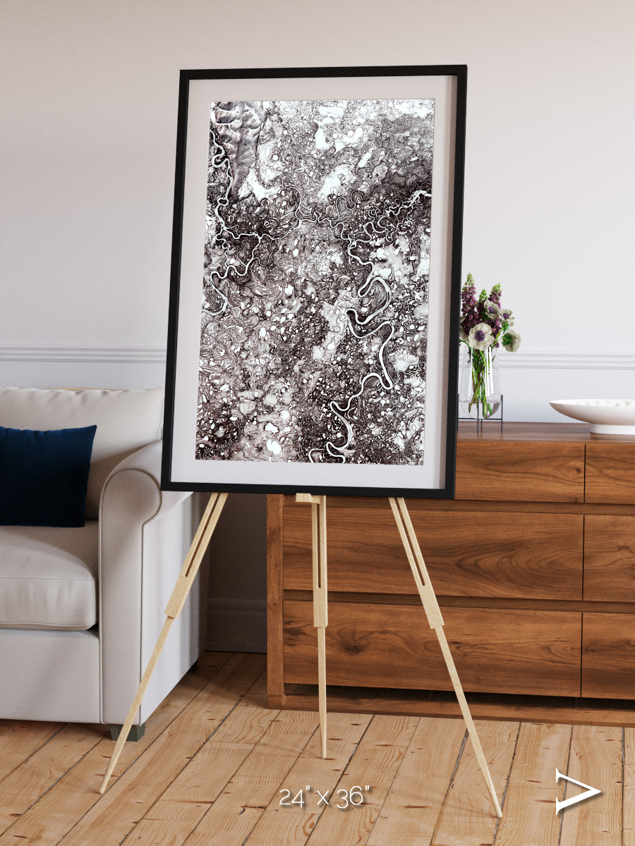 River Threads, Mayn River Framed & Mounted Print