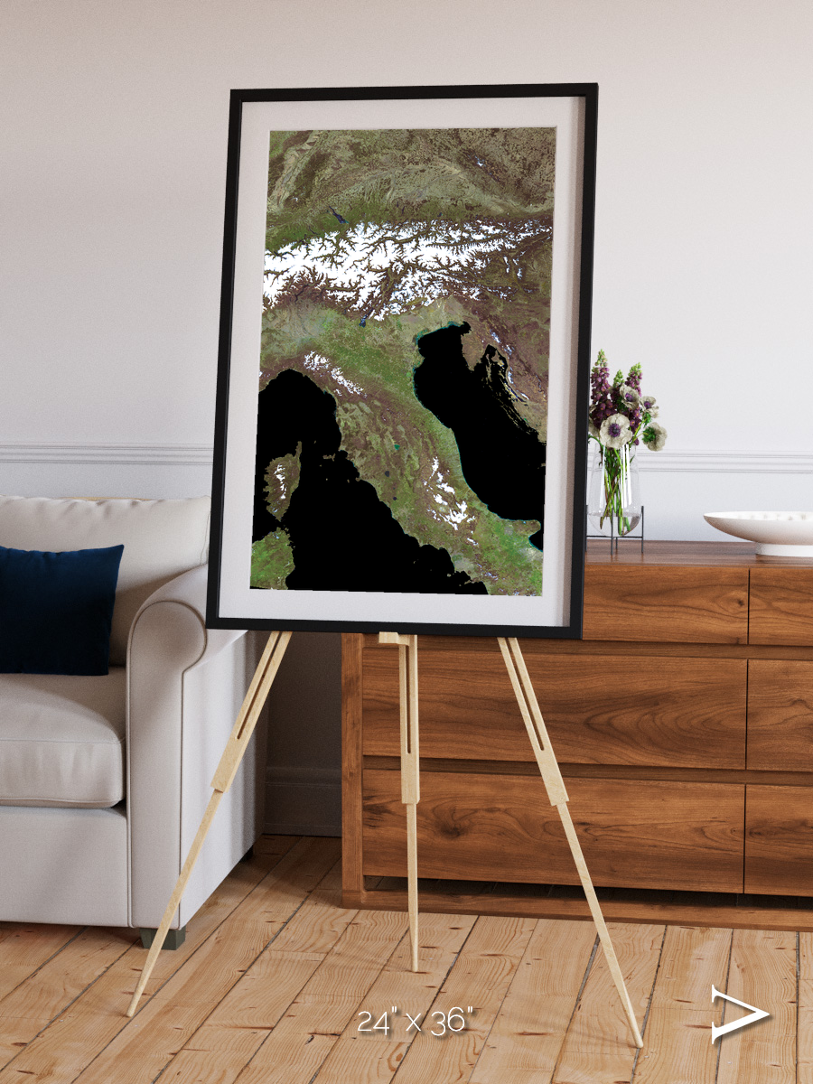Tidal Patterns, Mediterranean Sea Framed & Mounted Print