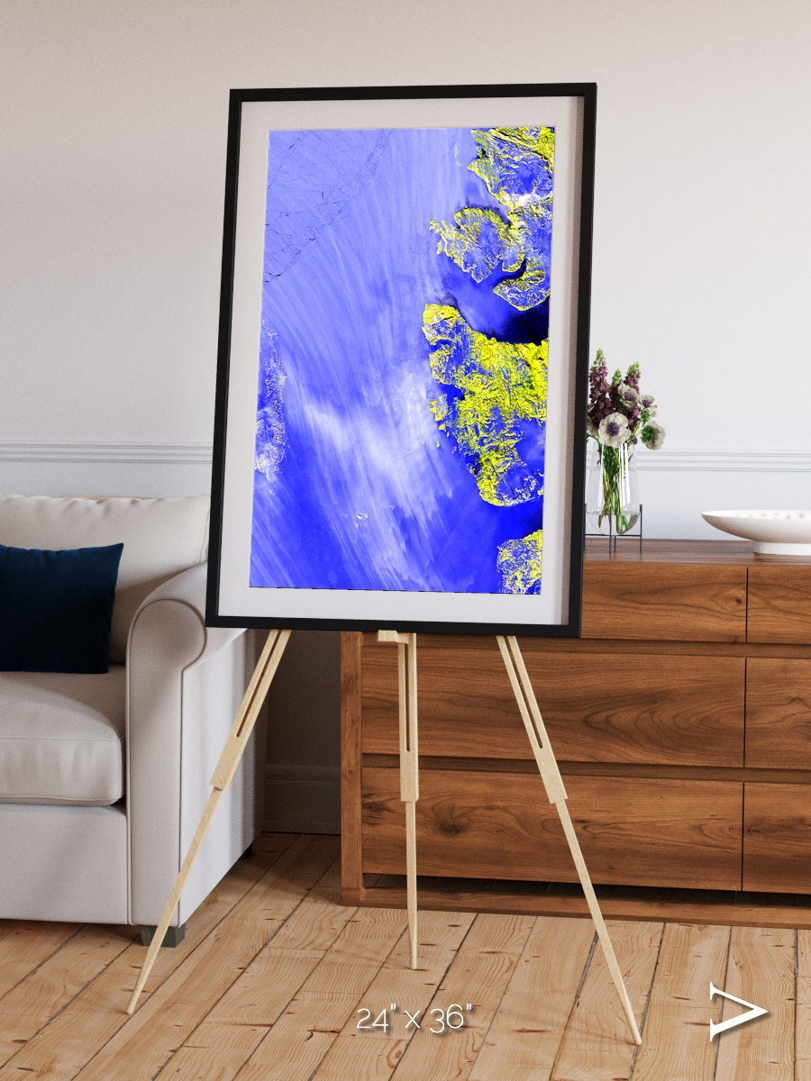 Islands in Snow, High Arctic Framed & Mounted Print