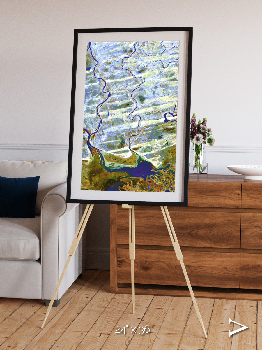 Islands in Blue, Niger River Framed & Mounted Print