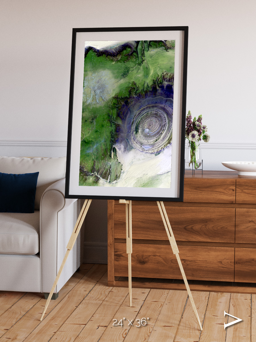 Dormant Giants, Richat Structure Framed & Mounted Print