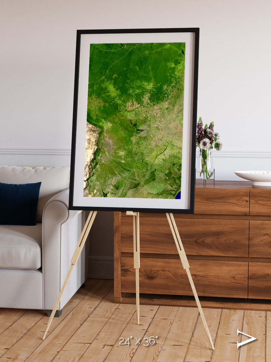 Ribbon River, South America Framed & Mounted Print