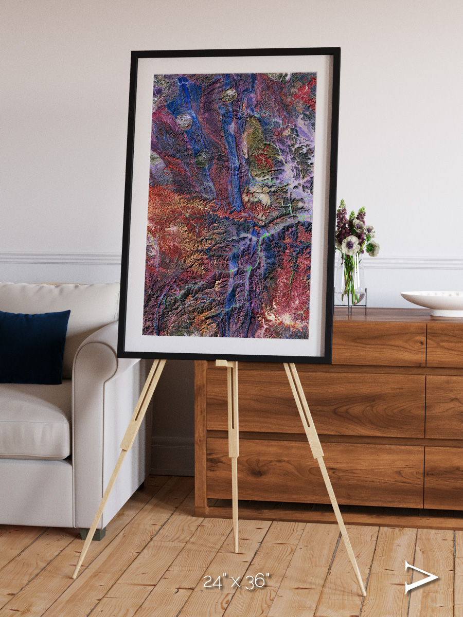 Geologic Tapestry, Asharah Fault Zone Framed & Mounted Print