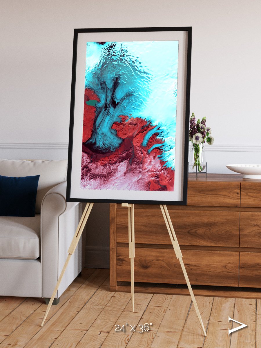 Polar Flow, Vatnajokull Glacier Ice Cap Framed & Mounted Print