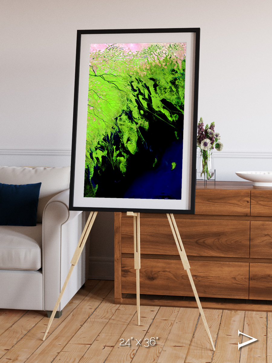 Delta Mosaic, Volga River Delta Framed & Mounted Print