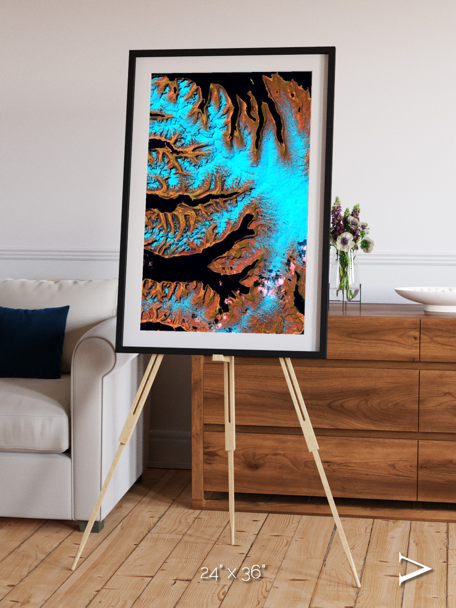 Frozen Currents, West Fjords Framed & Mounted Print