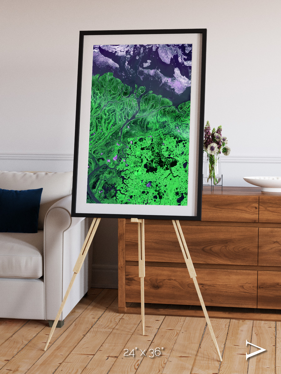 Polar Flow, Yukon Delta Framed & Mounted Print