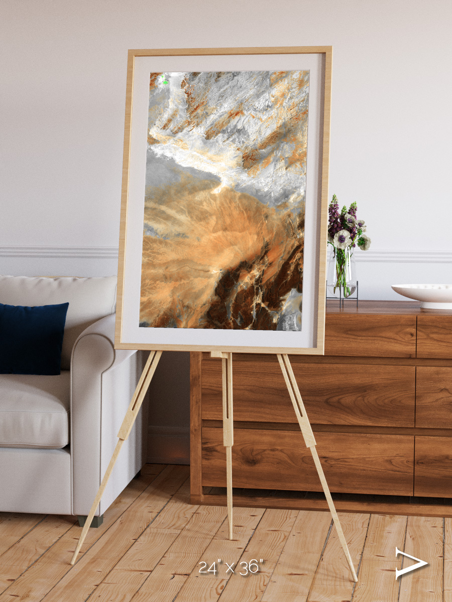 Etched Sands, Algerian Sahara Framed & Mounted Print