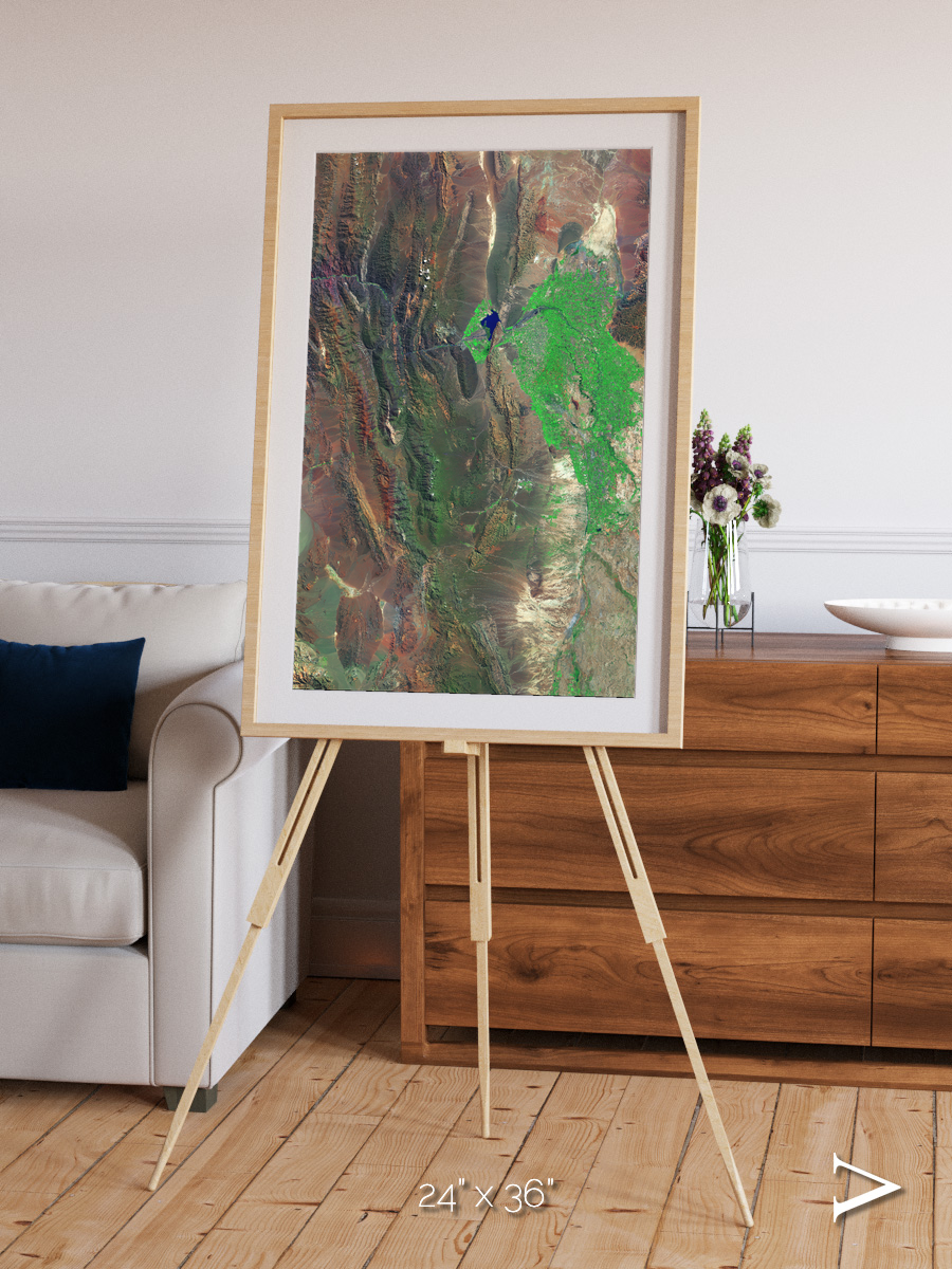 Channel Lines, Barreal Blanco Framed & Mounted Print