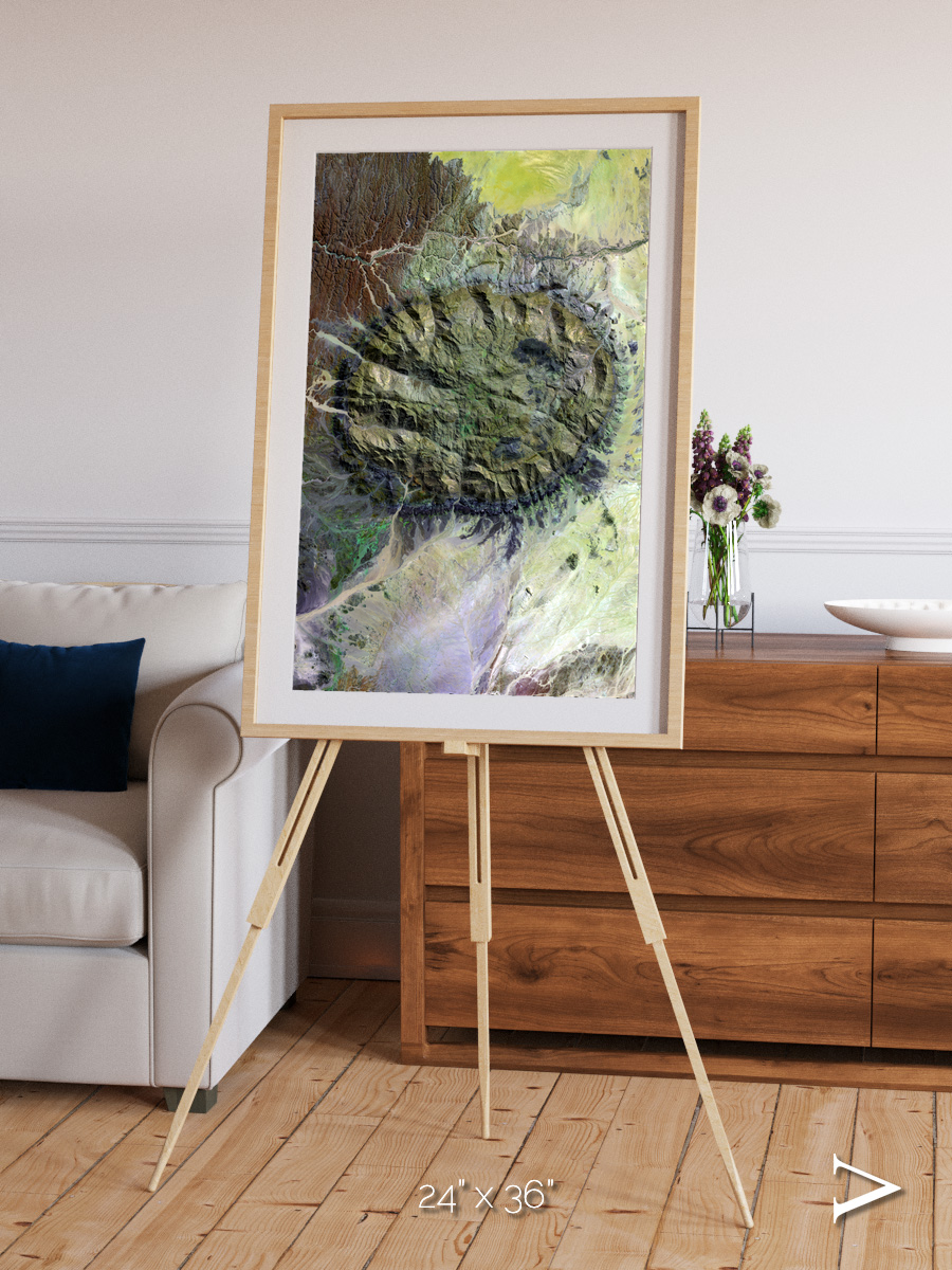 Windwritten Dunes, Brandberg Massif Framed & Mounted Print