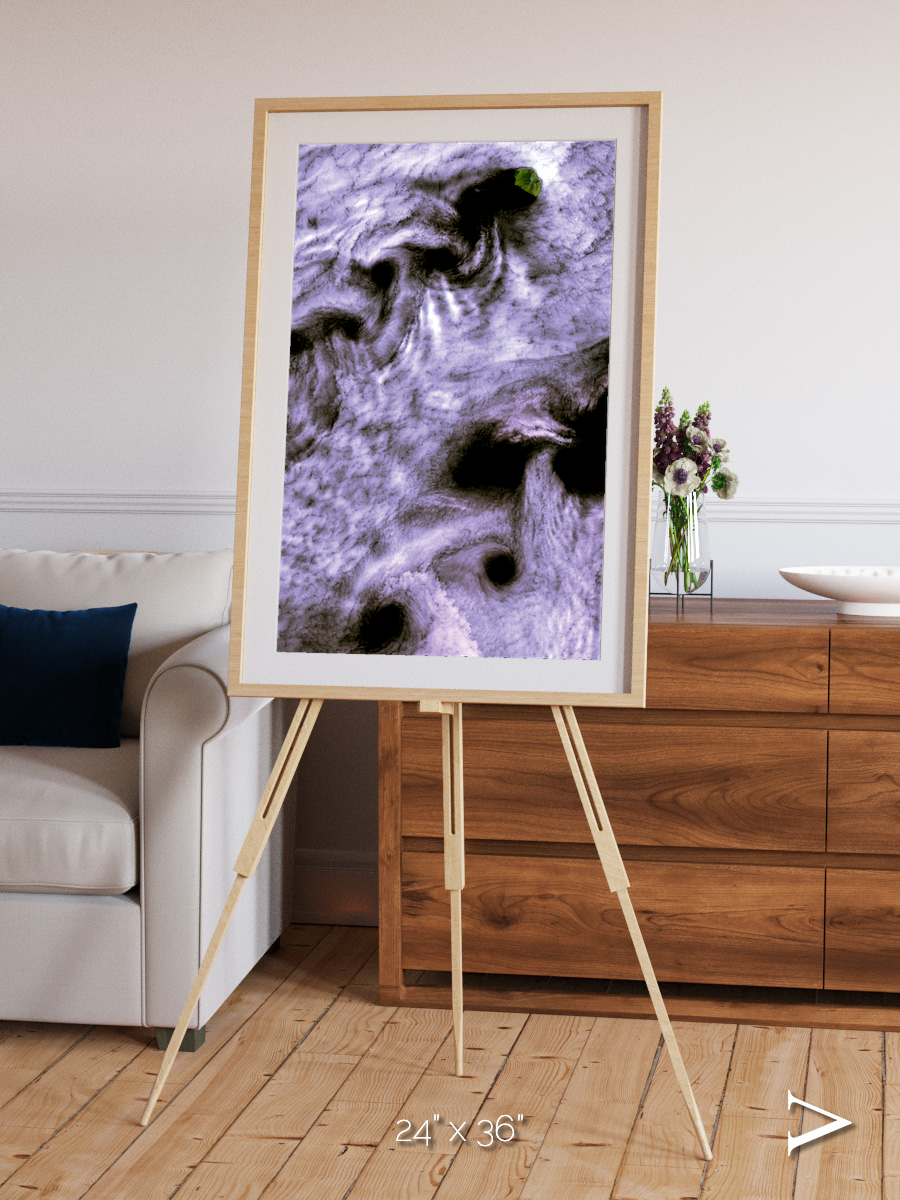 Vortices over Broutona, Kuril Islands Framed & Mounted Print