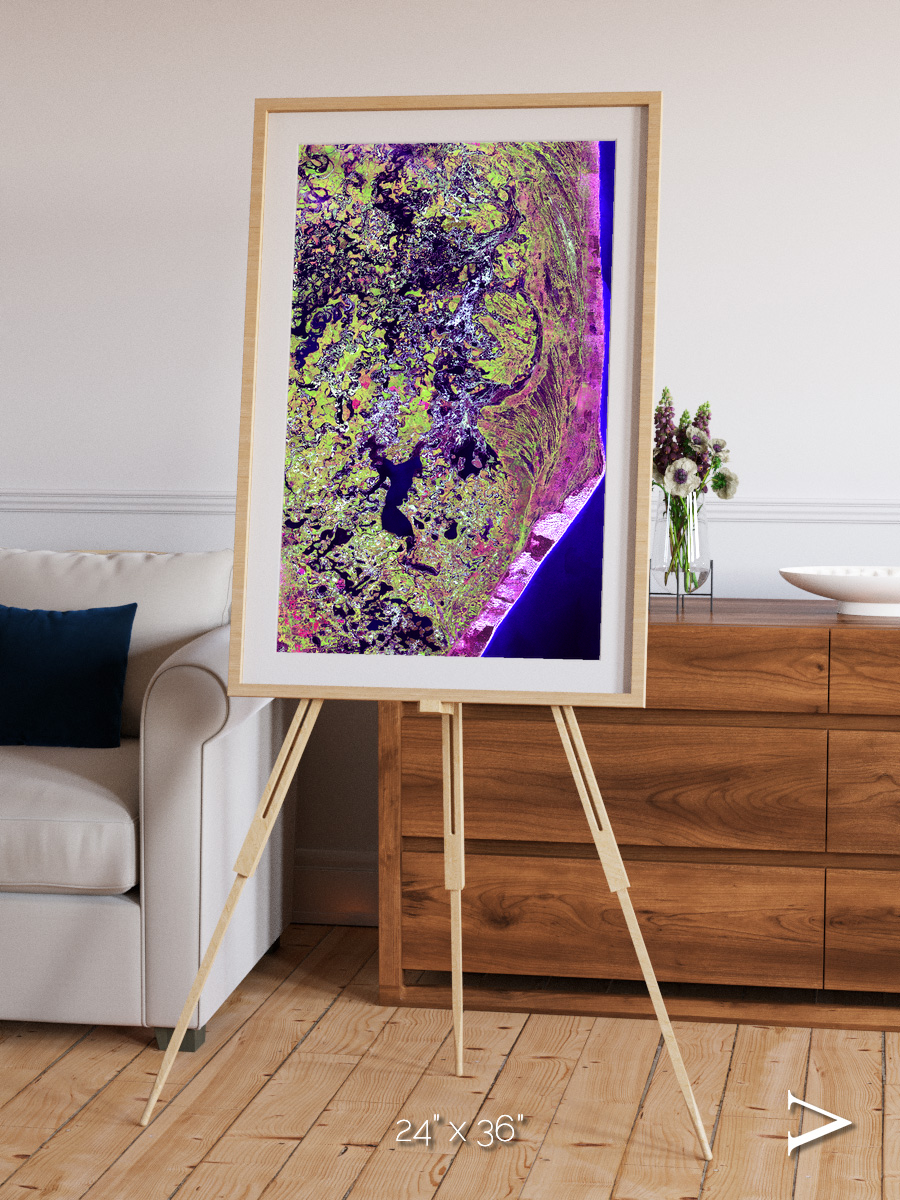 Wetland Mosaic, Cabo San Antonio Framed & Mounted Print