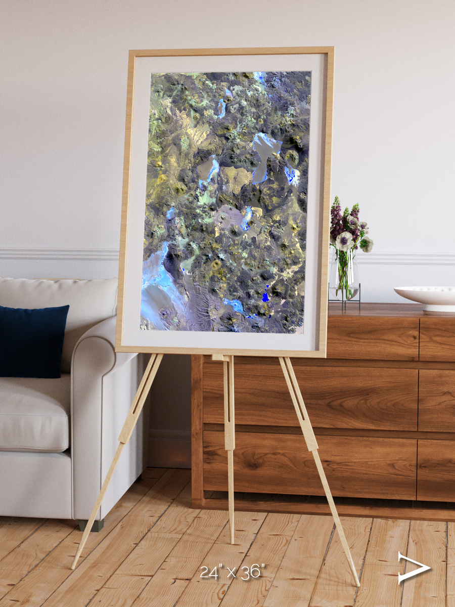 Lava Lines, Chilean Volcanoes Framed & Mounted Print