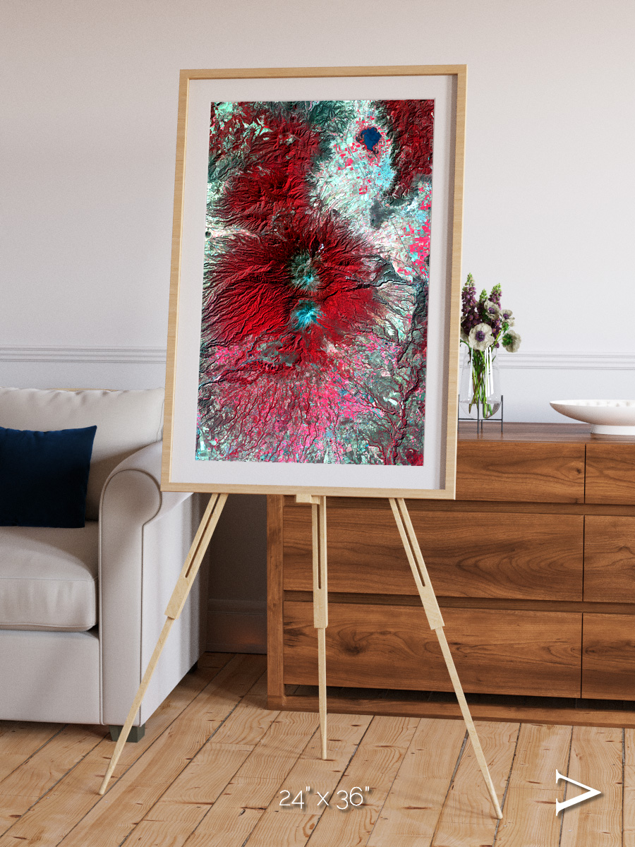 Lava Lines, Colima Volcano Framed & Mounted Print